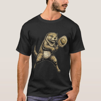 Lustiger süßer Otter spielt Pickleball Vintage T-Shirt