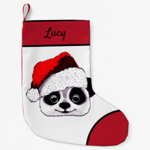 lustiger süßer Panda zu Weihnachten Kleiner Weihnachtsstrumpf