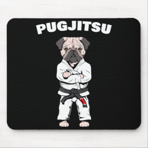 Lustiger süßer Pug Jiu Jitsu schwarzer Gürtel Bjj  Mousepad