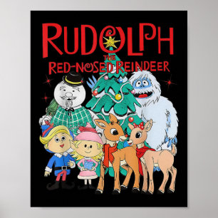 Lustiger süßer Rudolph das rote Nasen-Rentier Weih Poster