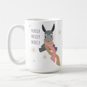Lustiger süßer sarkastischer fröhlicher Winteresel Kaffeetasse