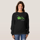 Lustiger süßer schwarzer Valentinsfrosch Sweatshirt (Vorne ganz)