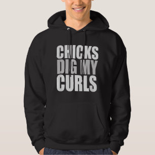 Lustiger süßer Spruch Hühner lieben meine Locken L Hoodie