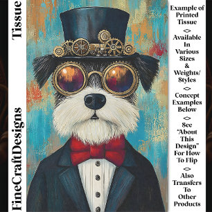 Lustiger Süßer Steampunk Hund Mit Zylinder Z5 Deco Seidenpapier