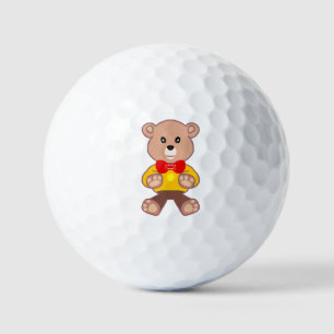 Lustiger süßer Teddybär mit Fliege Golfbälle