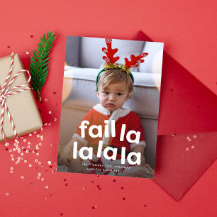 Lustiger süßer Weihnachtsfail ein Foto rot Feiertagskarte