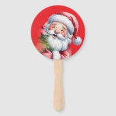 Lustiger süßer Weihnachtsmann & Typografie Fächer (Rückseite)