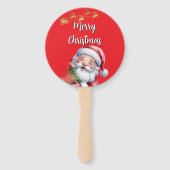 Lustiger süßer Weihnachtsmann & Typografie Fächer (Vorderseite)