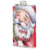 Lustiger süßer Weihnachtsmann & Typografie Flachmann (Links)