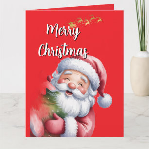 Lustiger süßer Weihnachtsmann & Typografie Karte