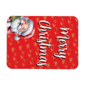 Lustiger süßer Weihnachtsmann & Typografie Magnet (Horizontal)