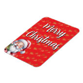 Lustiger süßer Weihnachtsmann & Typografie Magnet (Linke Seite)