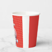 Lustiger süßer Weihnachtsmann & Typografie Pappbecher (Links)
