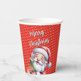 Lustiger süßer Weihnachtsmann & Typografie Pappbecher