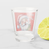 Lustiger süßer Weihnachtsmann & Typografie Schnapsglas (Rückseite)