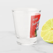 Lustiger süßer Weihnachtsmann & Typografie Schnapsglas (Links)