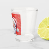 Lustiger süßer Weihnachtsmann & Typografie Schnapsglas (Rechts)