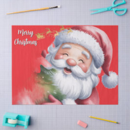 Lustiger süßer Weihnachtsmann & Typografie Seidenpapier