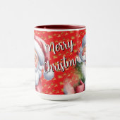 Lustiger süßer Weihnachtsmann & Typografie Tasse (Zentrum)