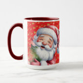 Lustiger süßer Weihnachtsmann & Typografie Tasse (Links)