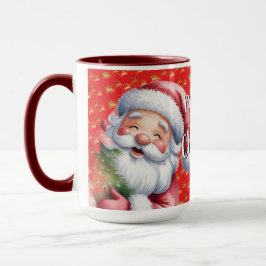 Lustiger süßer Weihnachtsmann & Typografie Tasse