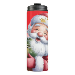 Lustiger süßer Weihnachtsmann & Typografie Thermosbecher