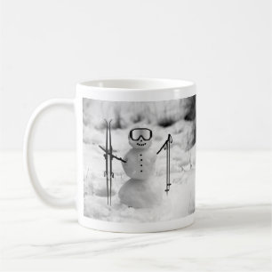 Lustiger Süßer Winter Skifahren Schneemann Kaffee Kaffeetasse