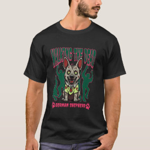 Lustiger süßer Zombie Deutscher Schäferhund und ta T-Shirt