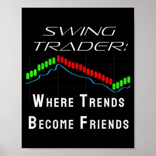 Lustiger Swing Trader Handel mit Aktienmarkt  Poster (Vorne)