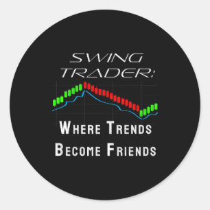 Lustiger Swing Trader Handel mit Aktienmarkt Runder Aufkleber