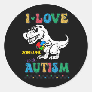 Lustiger T.rex Dino Dinosaurier Ich liebe jemanden Runder Aufkleber