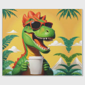 Lustiger T-Rex-Dinosaur Geschenkpapier (Flach)