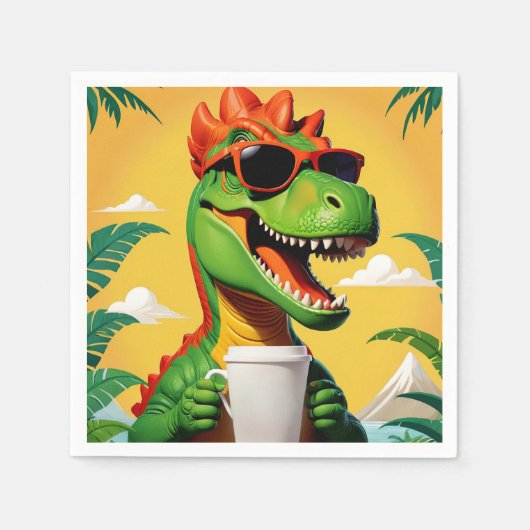 Lustiger T-Rex-Dinosaur Serviette (Vorderseite)