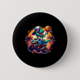 Lustiger T-Rex Dinosaur Skelett Spieler Kinder Kle Button