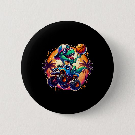 Lustiger T-Rex Dinosaur Skelett Spieler Kinder Kle Button (Vorderseite)