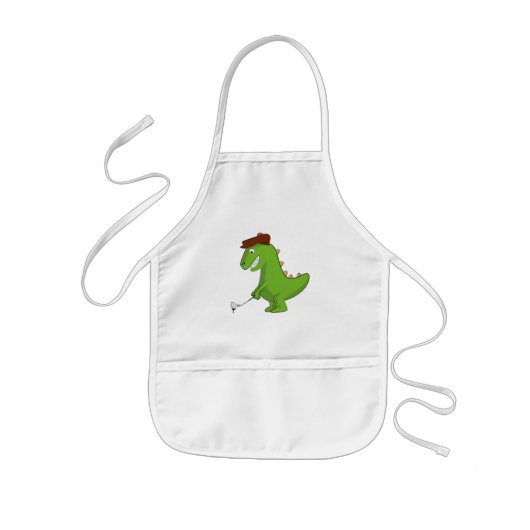 Lustiger T-Rex Dinosaur spielt Golf Kinderschürze (Vorne)
