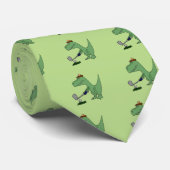 Lustiger T-Rex Dinosaurier, der Golf spielt Krawatte (Gerollt)