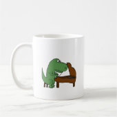 Lustiger T-Rex Dinosaurier, der Klavier spielt Kaffeetasse (Links)