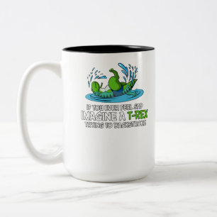 Lustiger T-Rex Dinosaurier hasst Zweifarbige Tasse