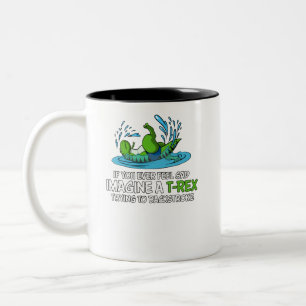 Lustiger T-Rex Dinosaurier hasst Zweifarbige Tasse