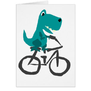 Lustiger T-rex Dinosaurier-Reitfahrrad-Cartoon