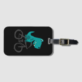 Lustiger T-rex Dinosaurier-Reitfahrrad-Cartoon Gepäckanhänger (Vorderseite (Horizontal))