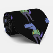 Lustiger T-rex Dinosaurier-tragende Hosenträger Krawatte (Gerollt)