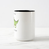 Lustiger T-Rex Dinosaurier-Vater tut Gott Zweifarbige Tasse (Mittel)