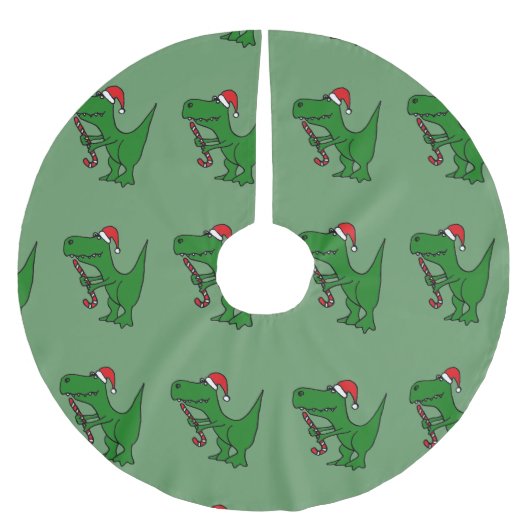 Lustiger T-rex Dinosaurier-Weihnachtsbaum-Rock Polyester Weihnachtsbaumdecke (Vorderseite)