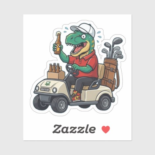 Lustiger T-Rex Golf Vinyl Aufkleber - Individuelle (Blatt)