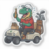 Lustiger T-Rex Golf Vinyl Aufkleber - Individuelle (Vorderseite)