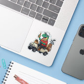 Lustiger T-Rex Golf Vinyl Aufkleber - Individuelle (Laptop mit iPhone)