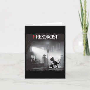 Lustiger T-Rex-Horror-Parodie-Dinosaurier-Hallowee Karte