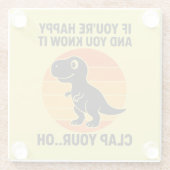 Lustiger T-Rex-Klapper-Dein-Oh-Retro-Dinosaurier-W Glasuntersetzer (Rückseite)